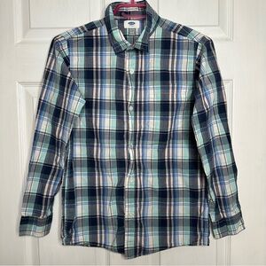 Old Navy Button-Up Shirt Plaid Blue and, Green, & Pink Size Extra Large